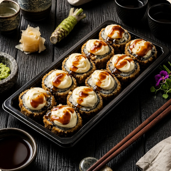 Hot roll de salmão do Bentô Sushi